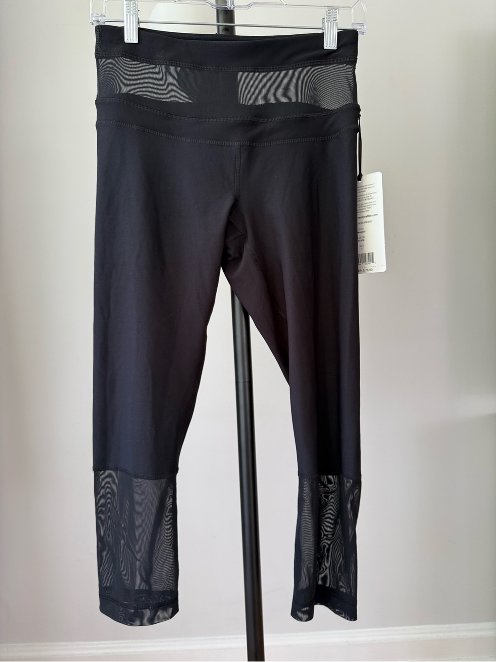 90 Degree By Reflex Black Mesh Accent High-Waist Leggings